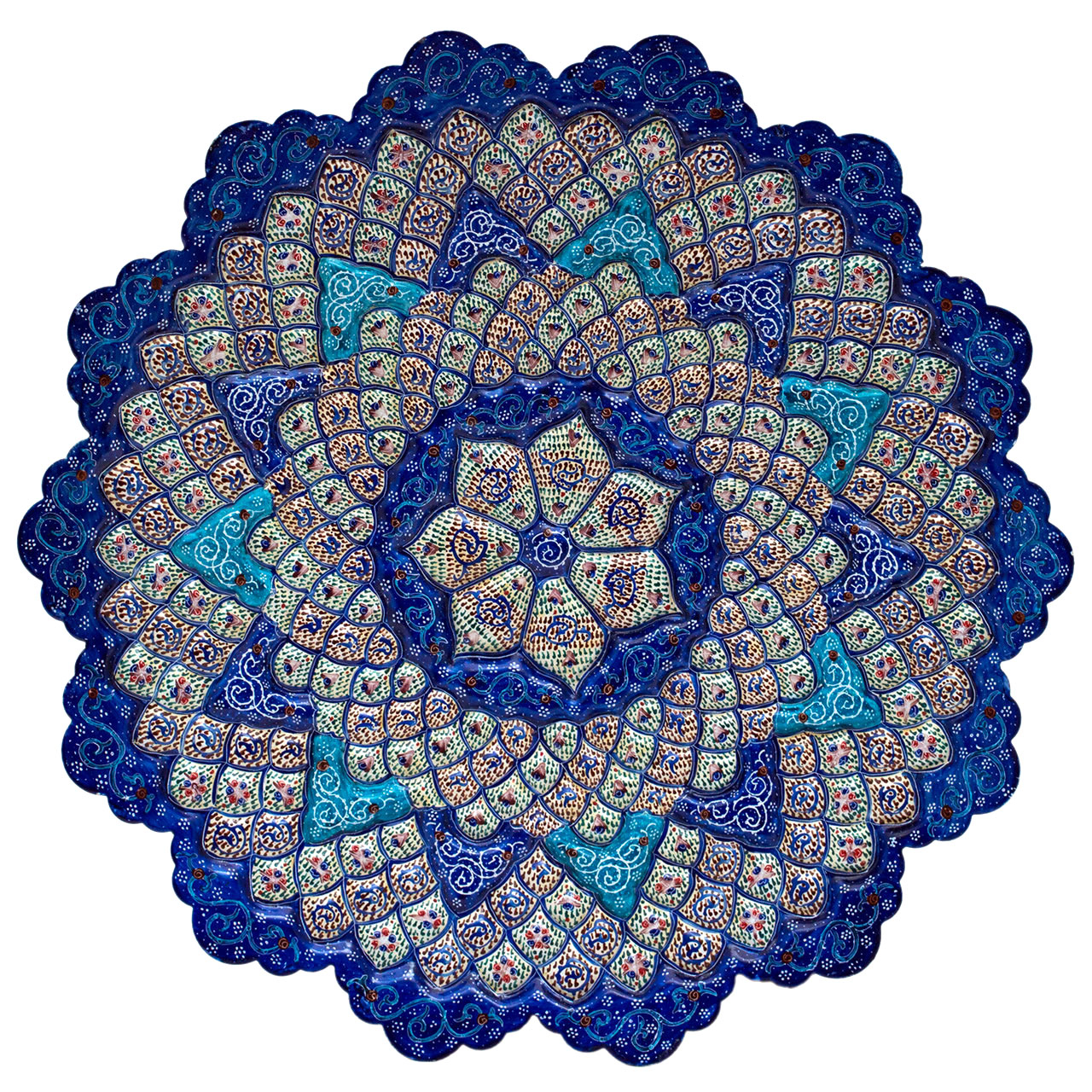 بشقاب میناکاری رستا طرح 322-15-102 قطر 30 سانتی متر