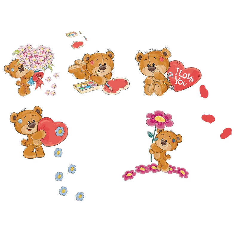 استیکر دیواری صالسو آرت طرح teddies az