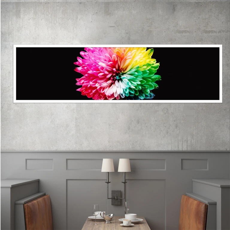 تابلو بکلیت طرح گل هفت رنگ مدل کشیده W-7560