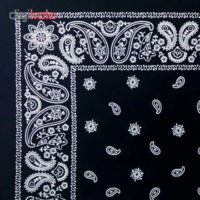 دستمال سر و گردن باندانا طرح بته جقه مشکی کد ۲