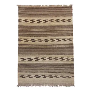 گلیم دستبافت یک و نیم متری طرح خود رنگ دکوراتیو کد 1501002