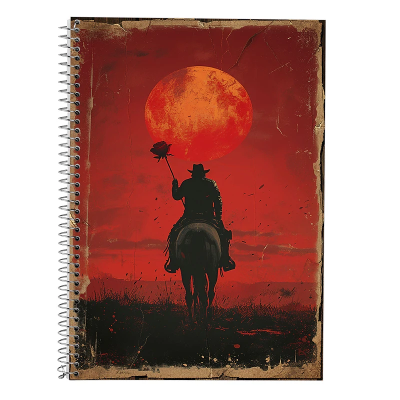 دفتر زبان 50 برگ مدوپد مدل سه خط طرح رد دد red dead کد DF13525