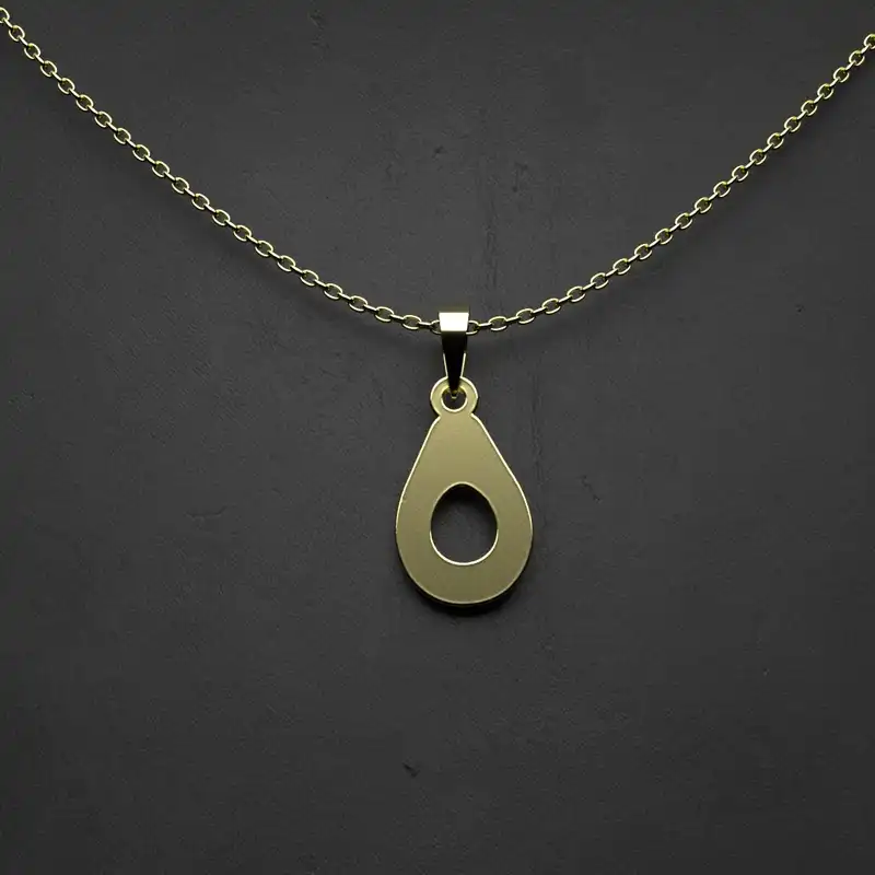 گردنبند طلا 18 عیار زنانه مدوپد مدل گلابی تو خالی کد SS2-1-1001