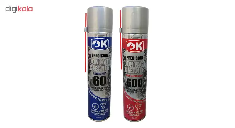 اسپری تمیزکننده چرب و خشک اوکی مدل contact cleaner بسته 2 عددی