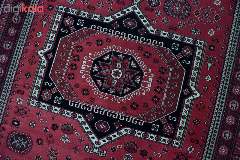 فرش ماشینی فرش رادین طرح بلوچ 6 زمینه اناری