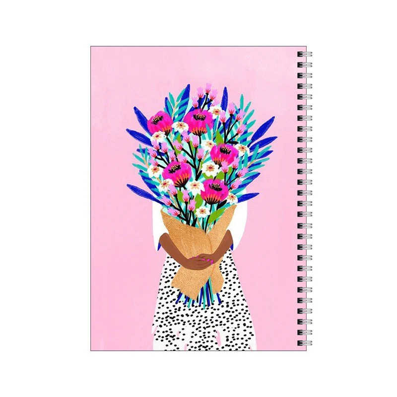 دفتر مشق 80 برگ بامبیلیپ طرح دختر و دسته گل کد 1496240