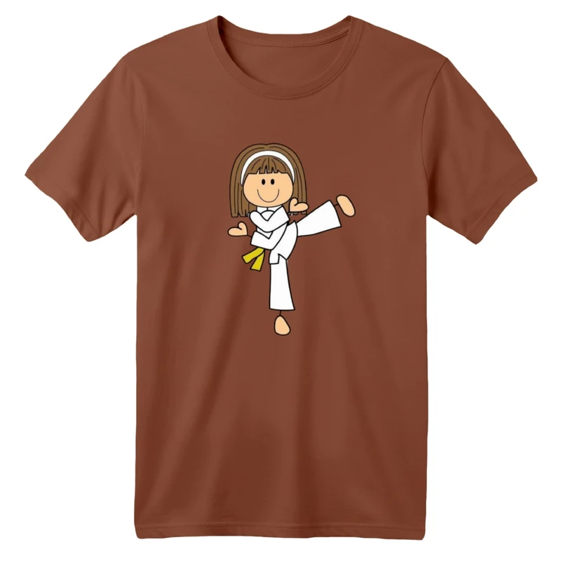 تی شرت آستین کوتاه بچگانه مدل دخترک تکواندو