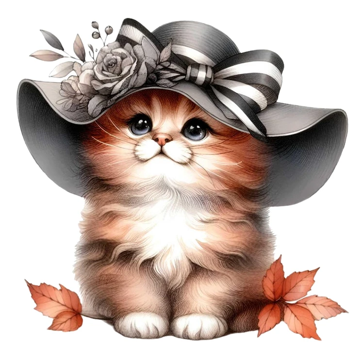 استیکر پارچه و لباس پاد آفرین مدل گربه کیوت فانتزی بامزه کد S2667