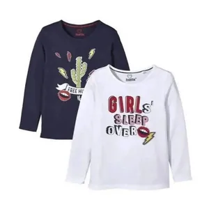 تی شرت آستین بلند دخترانه لوپیلو مدل sh28 مجموعه 2 عددی