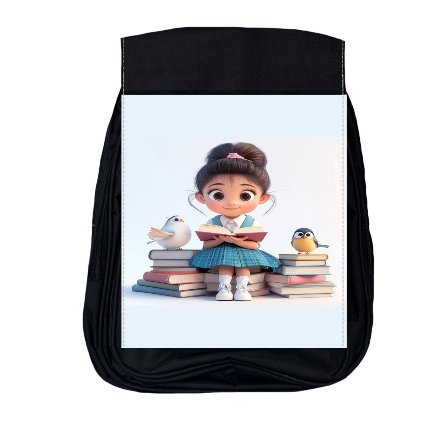 کوله پشتی مدرسه مدل دخترک و کتاب کد v1