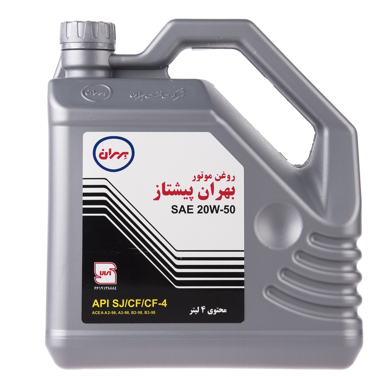 روغن موتور خودرو بهران مدل Pishtaz SAE چهار لیتری 20W-50