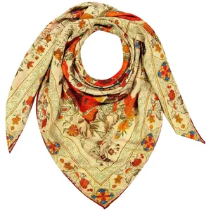 روسری زنانه طرح گل و مرغ کد 02