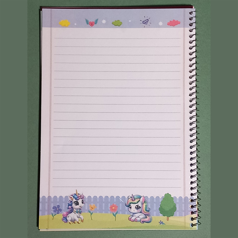 دفتر مشق 40 برگ آزاد طرح حاشیه دار مدل D502 به همراه لوازم تحریر مجموعه 5 عددی