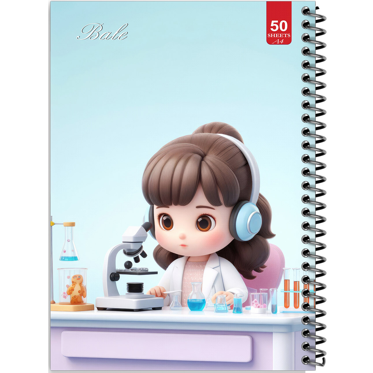 دفتر نقاشی 50 برگ انتشارات بله طرح دختر دانشمند کد A4-L702