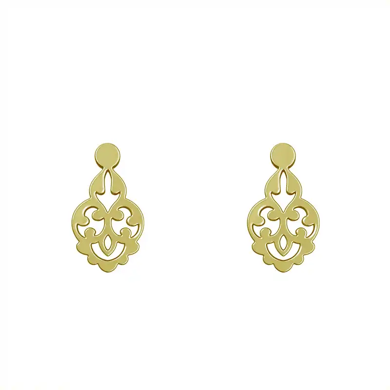 گوشواره طلا 18 عیار زنانه مدوپد مدل اسلیمی کد GA1-15251