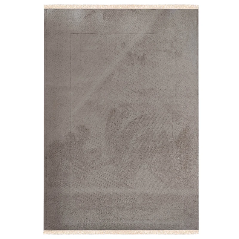 فرش ماشینی 320 شانه زمرد مشهد زمینه و حاشیه بژ طرح شگی