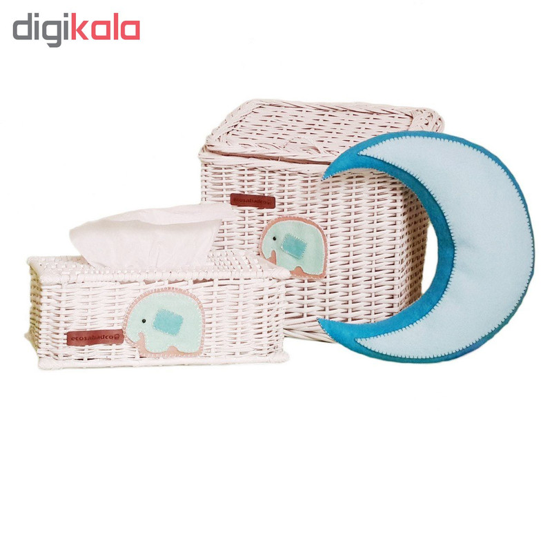ست سطل و کاور دستمال کاغذی کودک اکوسبدکو مدل moas35_205B