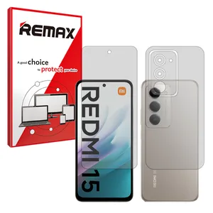 Remax Resistant model transparent screen protector suitable for Xiaomi Redmi 15 4G mobile phone along with the back protector