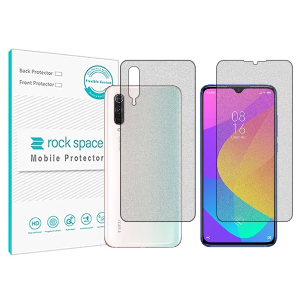 محافظ صفحه نمایش مات راک اسپیس مدل HyMTT مناسب برای گوشی موبایل شیائومی Mi CC9 Meitu Version به همراه محافظ پشت