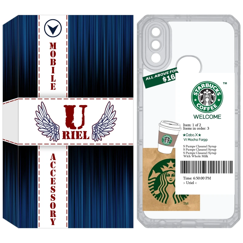 کاور یوریل مدل Clear کد 4 طرح استارباکس مناسب برای گوشی موبایل سامسونگ Galaxy A10S / M10S