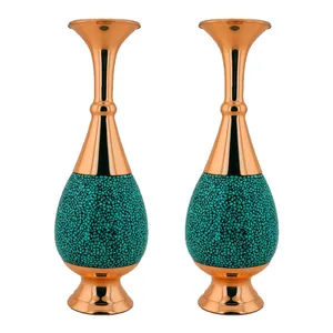 گلدان فیروزه کوبی مدل HF194 کد 3 بسته 2 عددی