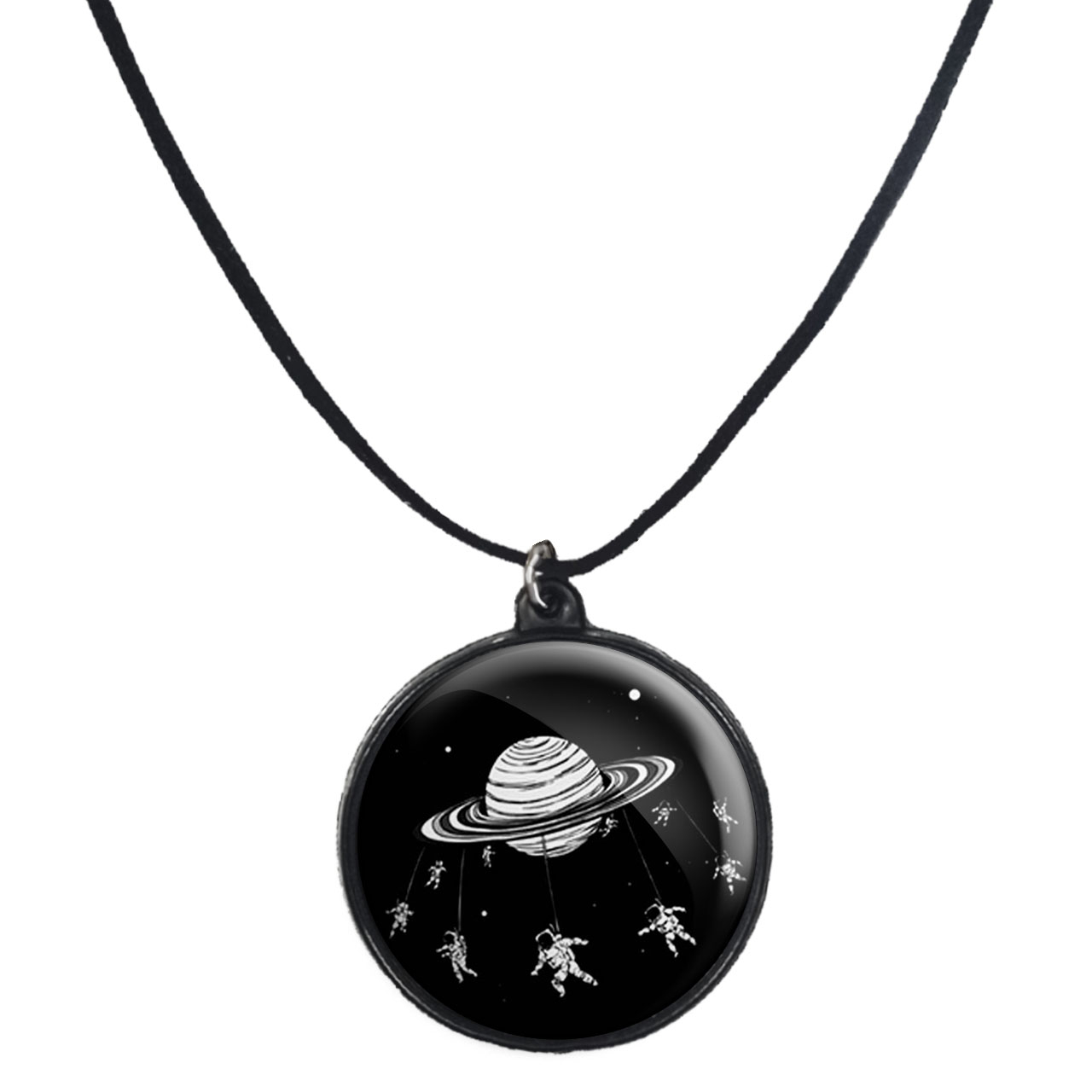 گردنبند پرمانه طرح فضانورد کد pmb.10452 مدل دو طرفه