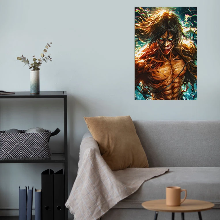 پوستر گوفی مدل ارن یگر انیمه اتک آن تایتان طرح AOT Eren Yeager Attack on Titan Anime کد TITN052