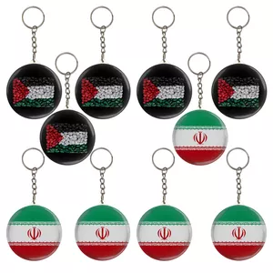 جاکلیدی مدل پرچم کشور جمهوری اسلامی ایران و فلسطین کد S5-10 مجموعه 10 عددی