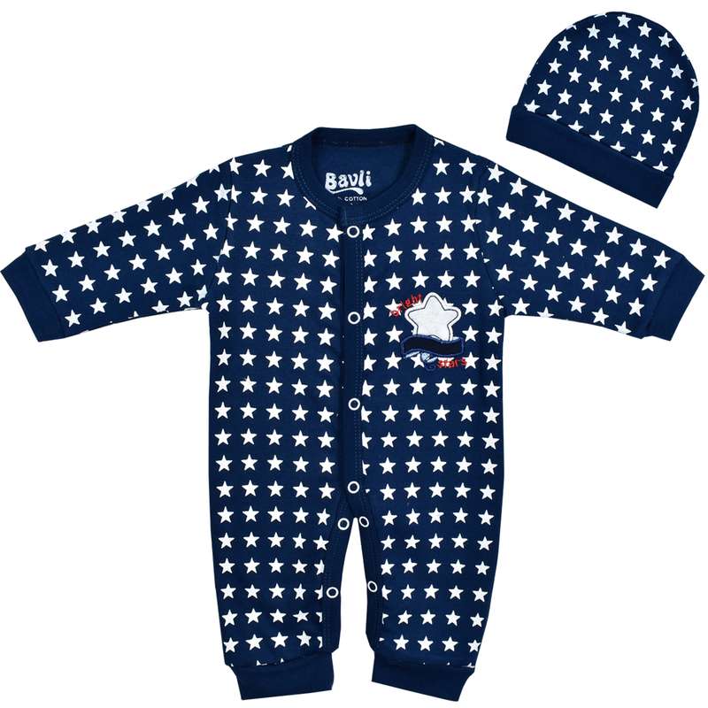 ست سرهمی و کلاه نوزادی باولی مدل ستاره