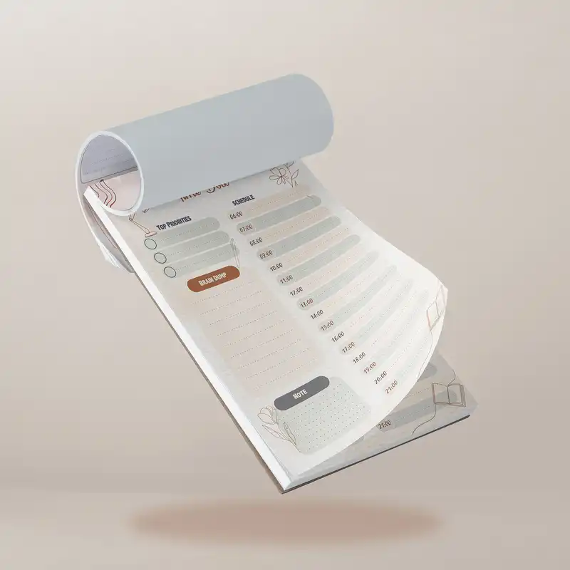 کاغذ یادداشت مدل برنامه ریزی تایم باکس طرح مینیمال