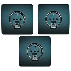 پریز تلفن صنایع آسیا الکتریک مدل MSH-SLV بسته 3 عددی