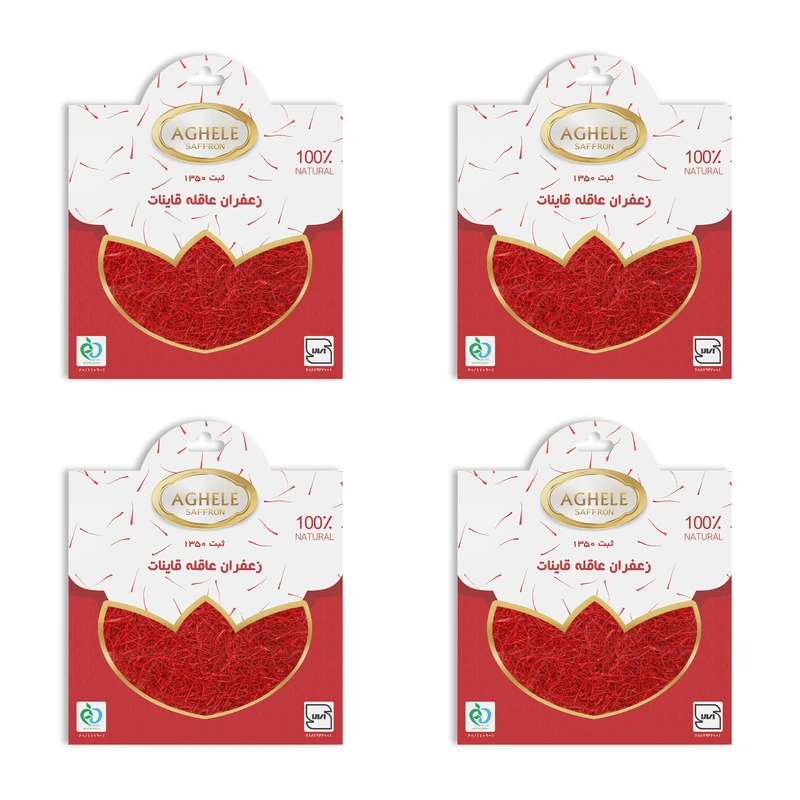 زعفران درجه یک عاقله - 4.608 گرم مجموعه 4 عددی
