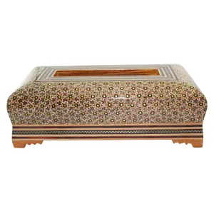 جعبه دستمال کاغذی خاتم کاری کروبی کد 003