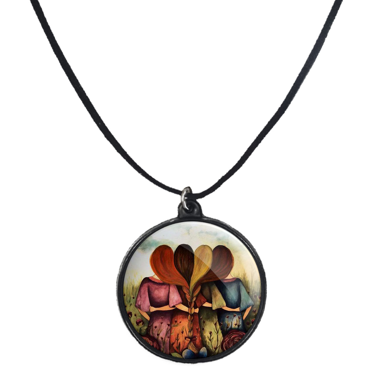 گردنبند پرمانه طرح دخترونه کد pmb.1350 مدل دو طرفه