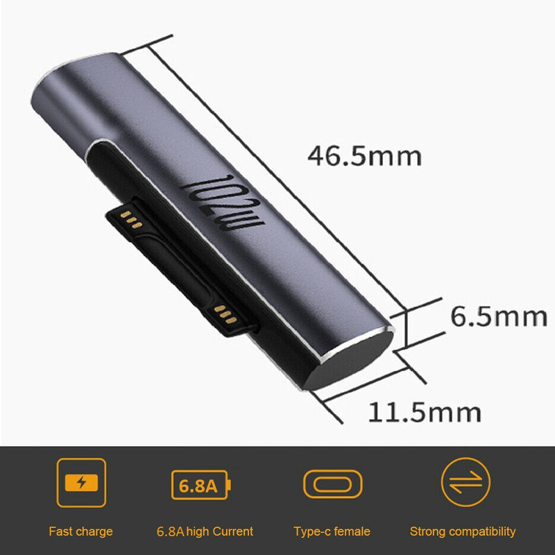 مبدل سوکت شارژ سورفیس مدل TYPE-C To Surface 102W