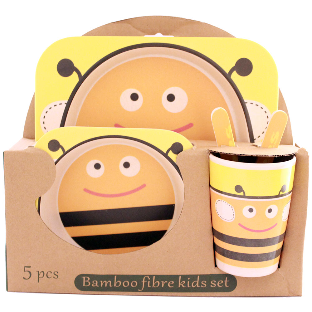 نقد و بررسی ظرف غذای 5 تکه کودک بامبو فایبر مدل زنبور 1 توسط خریداران