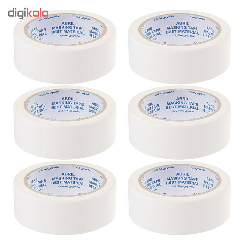 چسب کاغذی آبریل مدل 16yard عرض 4 سانتی متر بسته 6 عددی