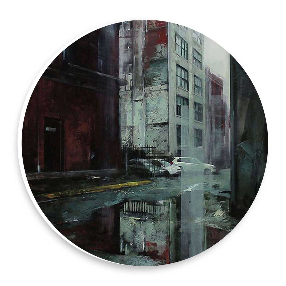  دیوارکوب طرح نقاشی خیابان بارانی مدل wtb1042