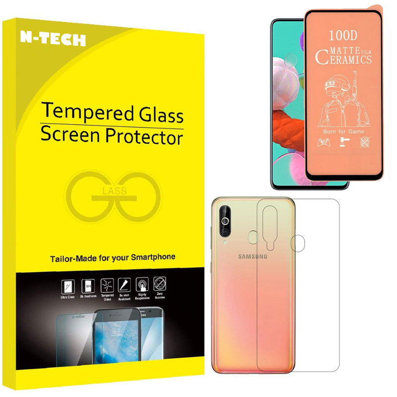    محافظ صفحه نمایش سرامیکی مات انتک مدل CRBKM-01 مناسب برای گوشی موبایل سامسونگ Galaxy A60 به همراه محافظ پشت گوشی 