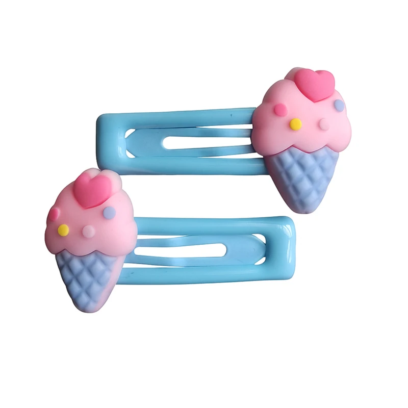 گیره مو دخترانه مدل بستنی بسته دو عددی