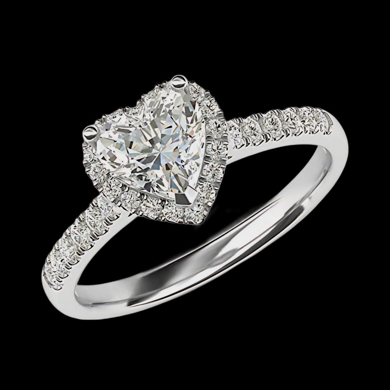 انگشتر دخترانه مدل قلب نگین دار طرح الماس کد 41