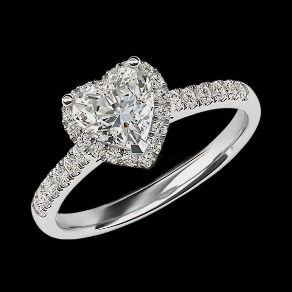 انگشتر دخترانه مدل قلب نگین دار طرح الماس کد 41