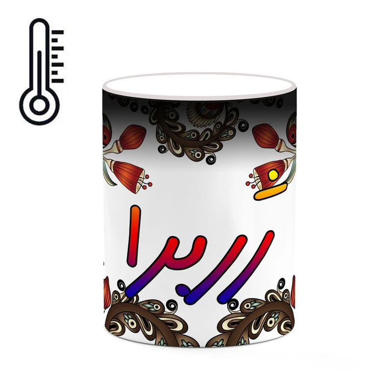 ماگ حرارتی کاکتی مدل اسم ژربرا طرح سنتی گل و بته کد mgh45453
