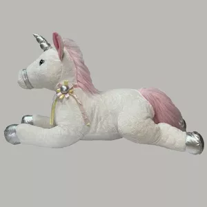 عروسک طرح اسب تک شاخ مدل Lying Unicorn کد SZ10/653 طول 60 سانتی‌ متر