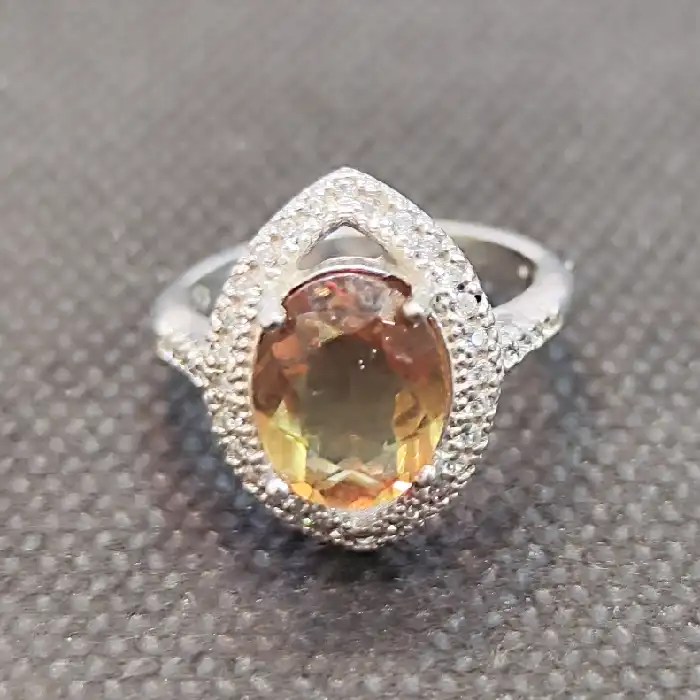 انگشتر نقره زنانه مدل سنگ الکساندریت کد 524