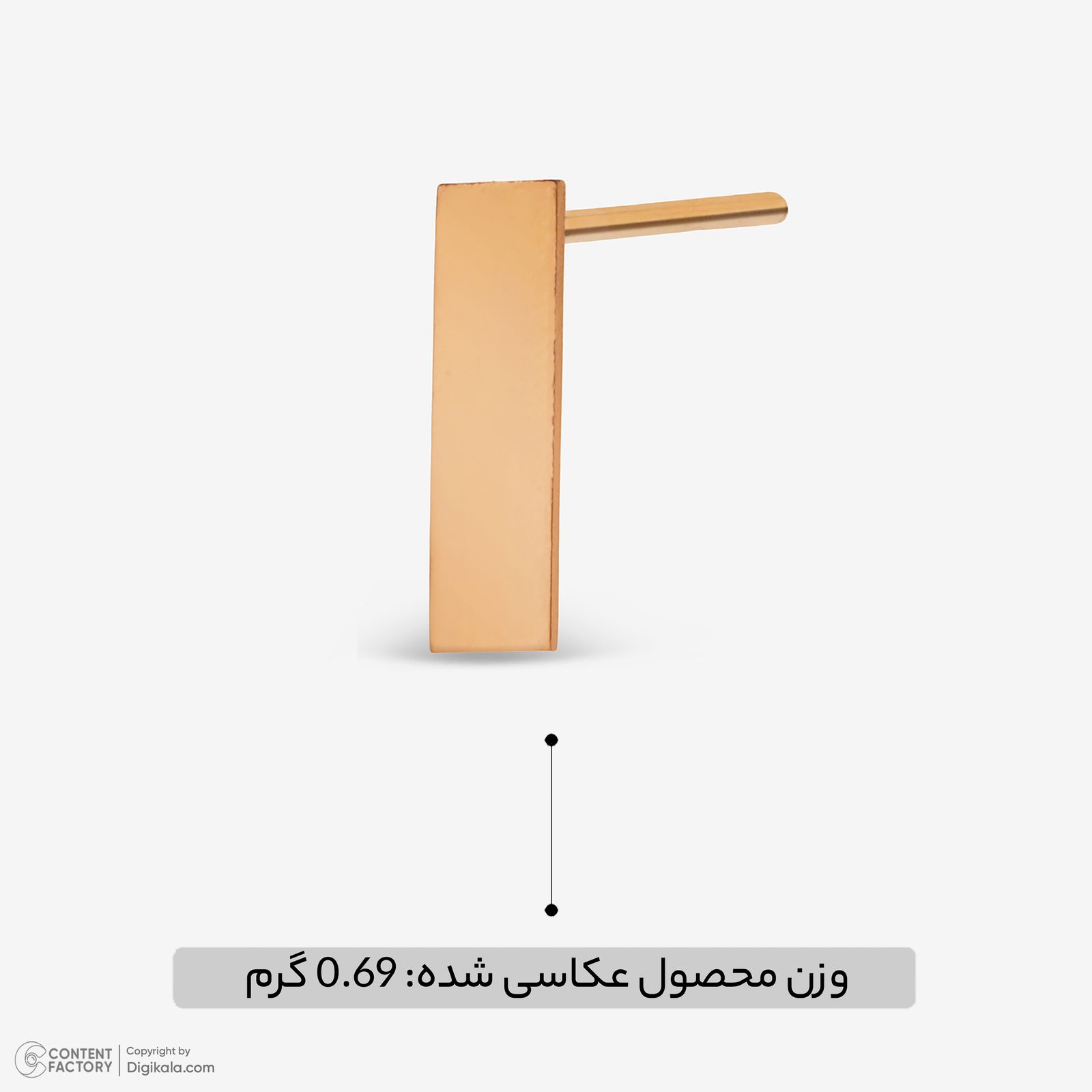 گوشواره میخی طلا 18 عیار زنانه روبی آرت گالری مدل 309791 -  - 3