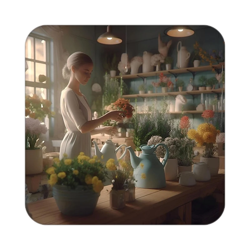 زیر لیوانی کاکتی طرح گل مدل mp16379