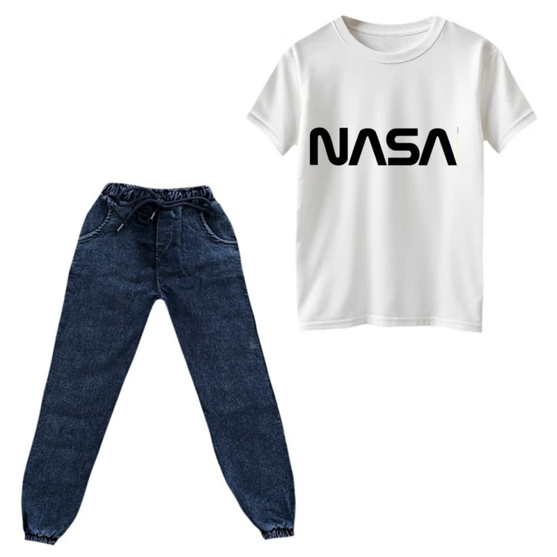 ست تی‌شرت و شلوار دخترانه مدل ناسا
