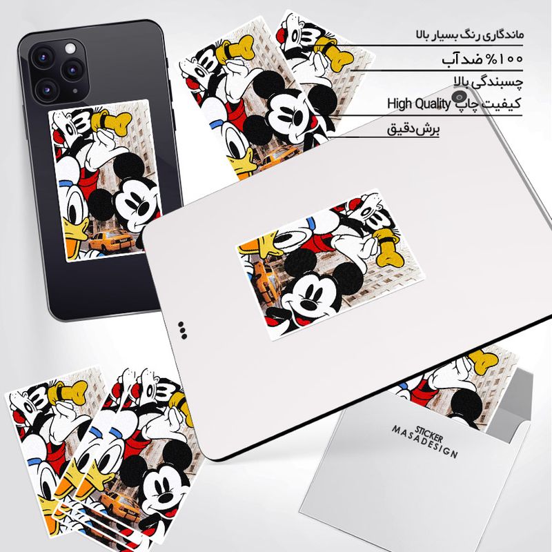 استیکر تزئینی موبایل و تبلت ماسا دیزاین طرح میکی ماوس مدل STK865