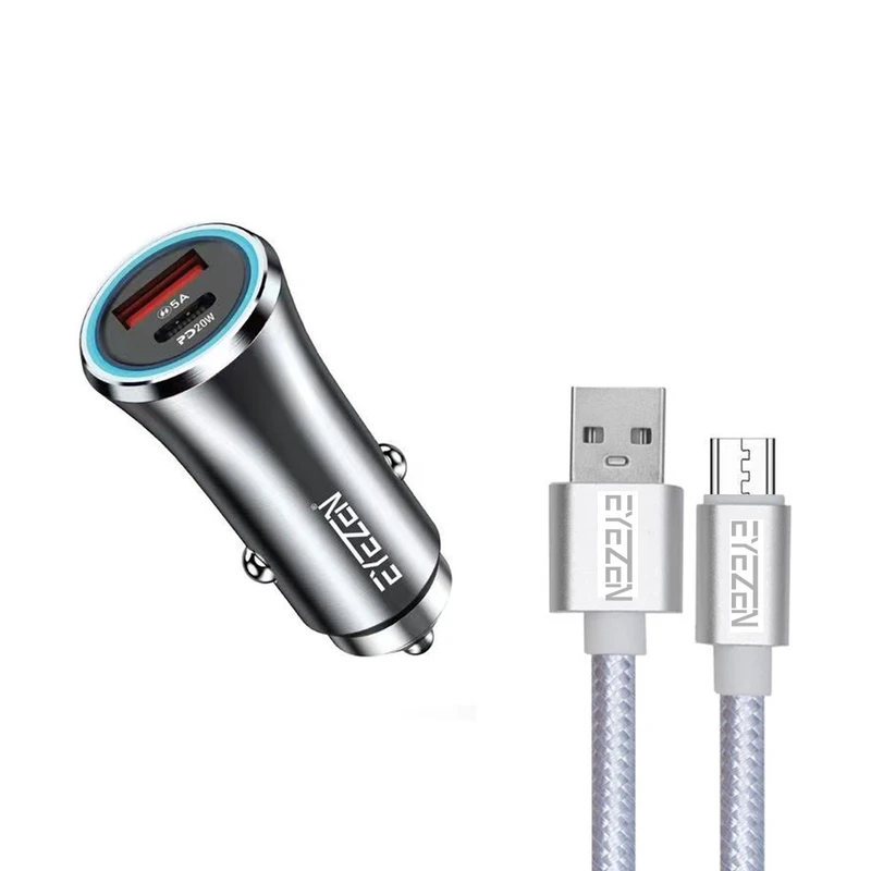  شارژر فندکی 45 وات اِیزن مدل EC-C2 به همراه کابل تبدیل MicroUSB